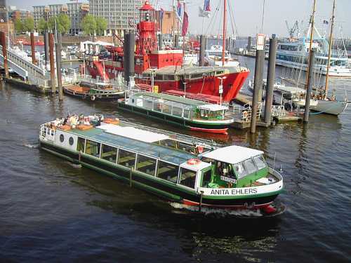 Barkassen Centrale Ehlers Boat called Anita in Hamburg Harbour